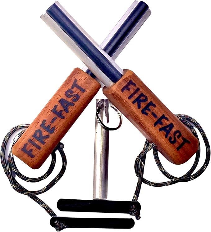 Fire-Fast Trekker. Best Emergency Waterproof Survival Fire Starter. Magnesium and Euro Fire Steel Ferro Rod. Compact Durable Tool for Bushcraft, Camping, Backpacking, Hiking, Hunting, or Bug Out Bag