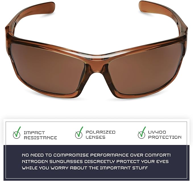 Nitrogen Polarized Wrap Around Sport Sunglasses for Men Women UV400 Driving Fishing Running Sun Glasses