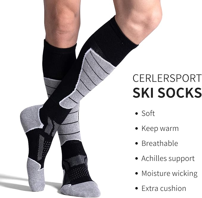 CS CELERSPORT 2/3/4 Pack Ski Socks for Men and Women Skiing, Snowboarding, Winter Performance Socks