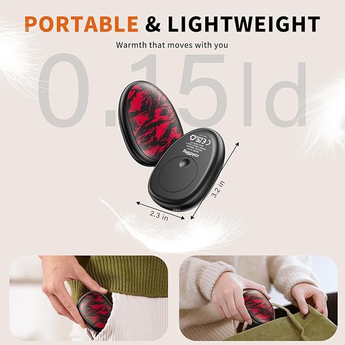 coldSky Rechargeable Hand Warmers 2 Pack, Magnetic 2-in-1 Reusable Electric Hand Warmer, 3 Heat Settings Portable Pocket Hand Heater Gifts for Women Men Christmas, Skiing, Camping, Hunting