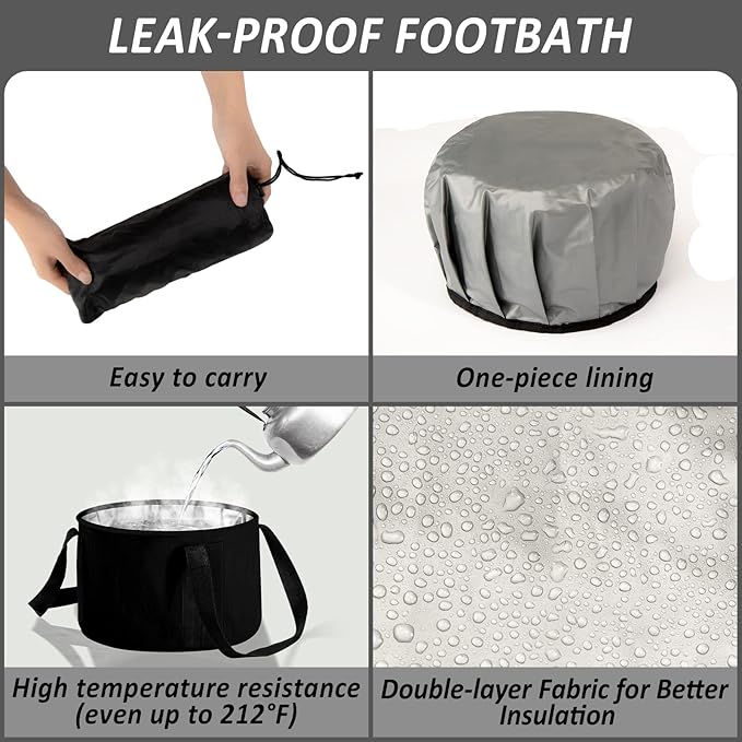 Foot Bath Basin 20L Collapsible Bucket, Portable Foot Soak Tub Feet Soaking Bucket for Outdoor Travel, Camping, Fishing(Gray)