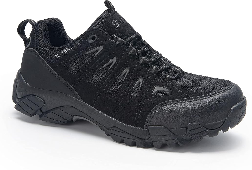SHULOOK Men's Waterproof Hiking Shoes Lightweight Anti Slip Outdoor Ankle Boots Breathable Hike Trekking Trails Shoe