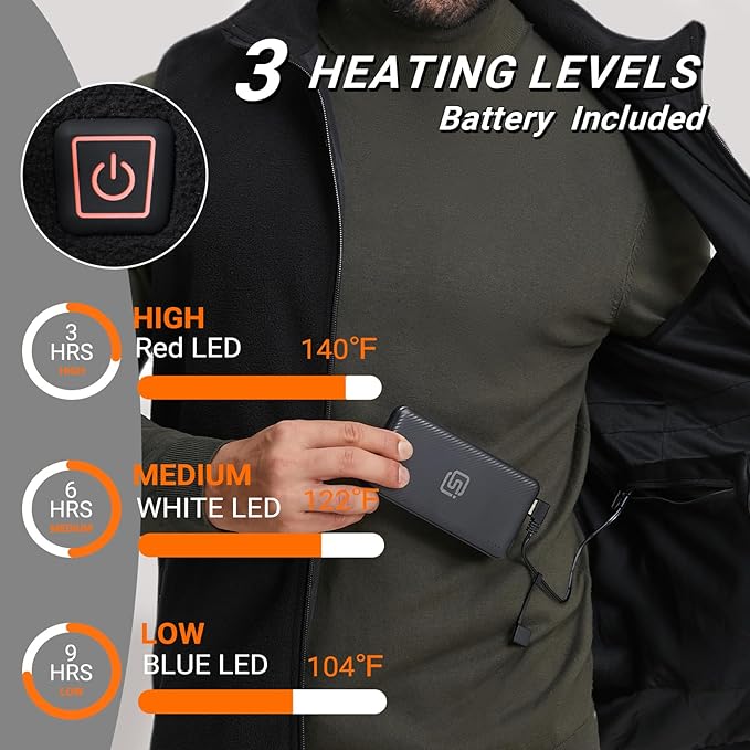Heated Vest for Men and Women, Fleece Heated Jackets for Men and Women (Battery Pack Included)
