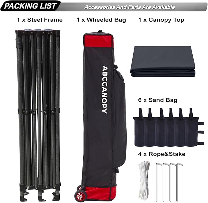 ABCCANOPY 10x20 Easy Pop Up Canopy Tent, Black