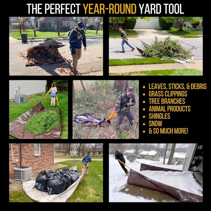 THE A.N.T. Tarp Tool - Heavy Duty Tarp Strap for Leaf and Yard Waste Compatible with Leaf Collector, Garden Tarps, Blower, Vacuum, Mulcher, Sweeper