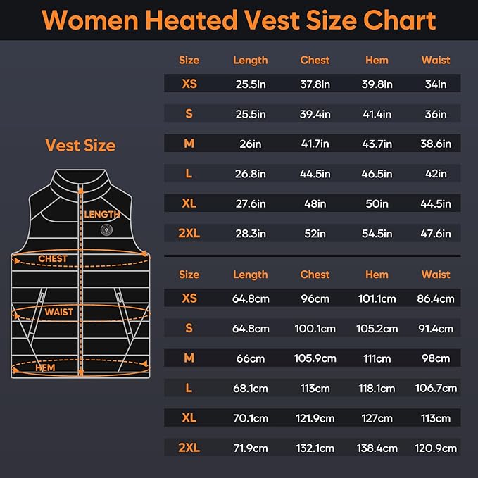 Heated Vests for Women, Adjustable Electric Warming Vest with Rechargeable 16000mAh Battery Pack