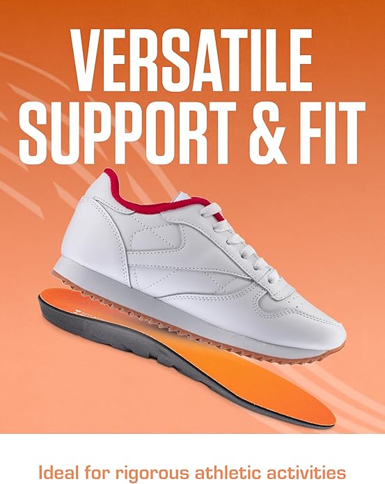 SOF SOLE ATHLETE Performance Men's Insoles - PU Foam & Gel Inserts - Heel-to-Toe Cushioning, Support, & Moisture Control, - Lightweight Comfort & Stability - Ideal for Runners, Walkers, Athletes