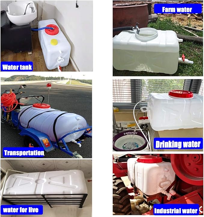 Large Plastic Water Storage Tanks Emergency Water Storage 50L/80L/110L/200L Camping & Hiking Water Storage Water Container Multifunctional Water Tank(Size:110L/29gallon)