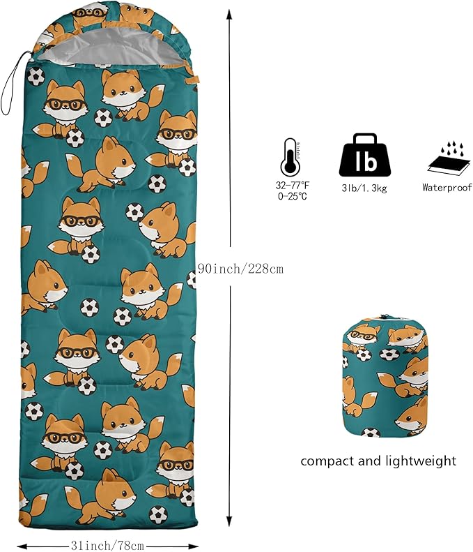 AILONEN Girls Pink Camping Sleeping Bags,Lightweight & Waterproof,3 Season Warm & Cool Weather,Cute Bow Duck Print Sleeping Bags for Kids,Girls,Adults Travelling,Outdoors