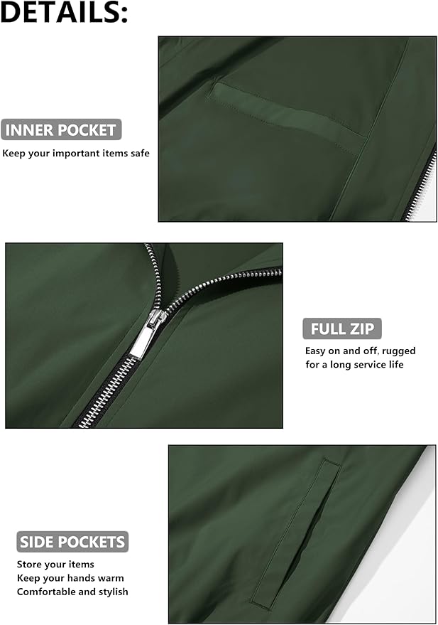 MAGCOMSEN Men's Bomber Jacket Lightweight Casual Zip Up Windbreaker Spring Fall Golf Coat with Pockets