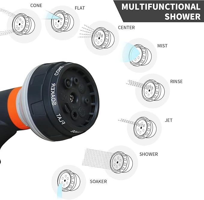 4.5 gallon/16L Silicone Water Tank,Portable Outdoor Shower,Electric Shower,8 Types of Multifunctional Shower Heads,Using Solar Heating Temperature Display,Suitable for Camping,Beach,and Hiking