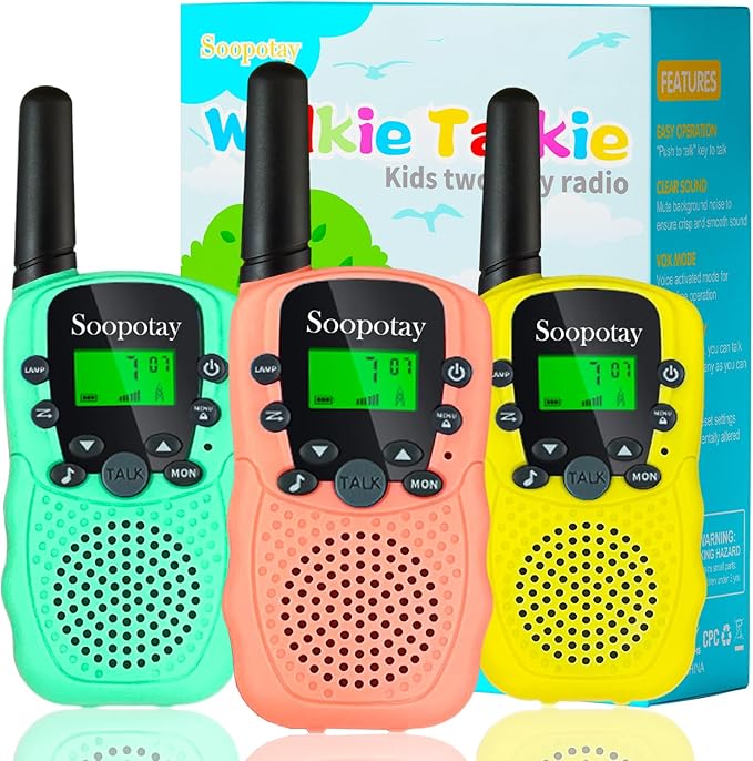 Walkie Talkies for Kids, Walkie Talkie Toys for Girls & Boys, Outdoor Toys for Ages 4-8-12, Built-in Flashlight, 22 Channels, Stocking Stuffers for Kids, Gifts for 3 4 5 6 7 8 9 10 Year Old Girls Boys