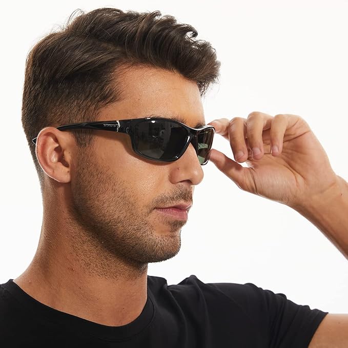 B.N.U.S Corning glass lenses polarized sunglasses for men and women UV400 Protection for Fishing Cycling Driving Italy made