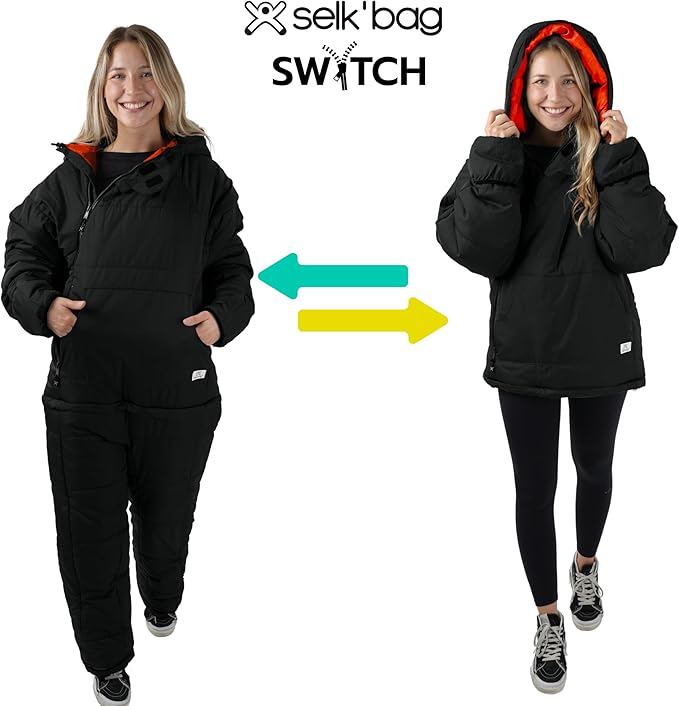 Selk'bag SWYTCH Lite Wearable Sleeping Bag & Jacket | 2-in-1, Lightweight, Eco-Friendly, 40°F for Camping & Travel