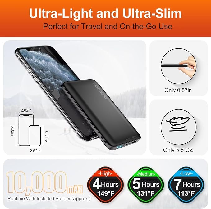 Heated Vest For Men with Battery Pack, Electric Heated Jacket, Smart Controller with Light-Out Design