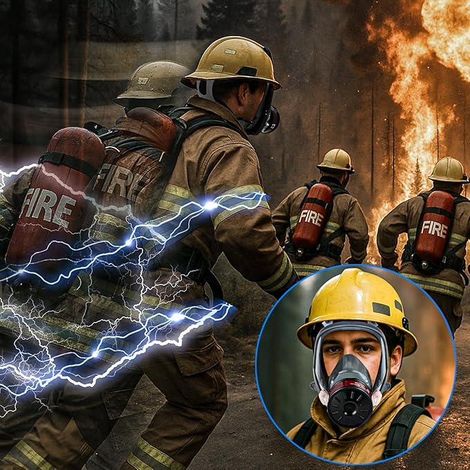 4Pack Full Face Gas Mask: Gas Masks Survival Nuclear and Chemical with 6001 & 40MM Activated Carbon Filter Full Face Respirator Mask Used for Dust Spray Machining Soldering Polishing Welding