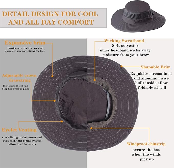 Fishing Hat,Sun Cap with UPF 50+ Sun Protection and Neck Flap,for Man and Women