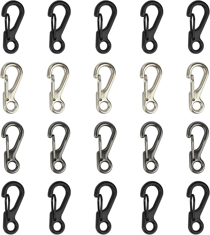 SWATOM Small Mini Carabiner Clip Tiny Spring Snap Hook Keychains Micro Carabiners for Paracord EDC Alloy Key Rings Outdoor Hiking Fishing Camping Backpack Accessories