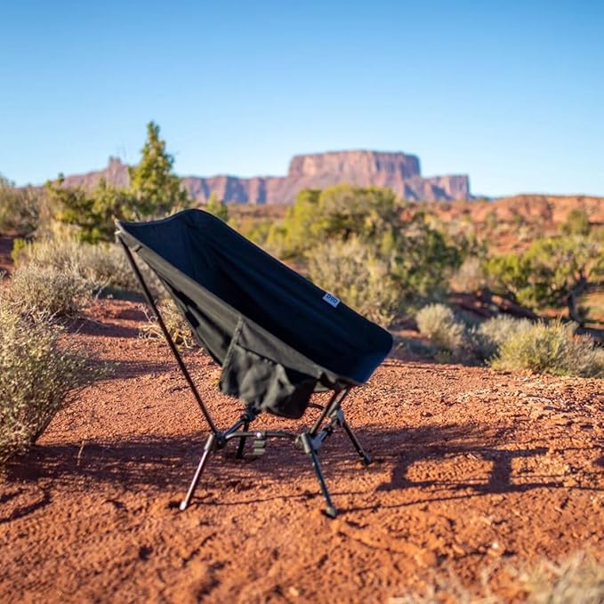 Sugoi Chair - A Portable Camping and Backpacking Chair - Adjustable to The Ideal Height and Seating - Angle for Any Outdoor Activity - Black