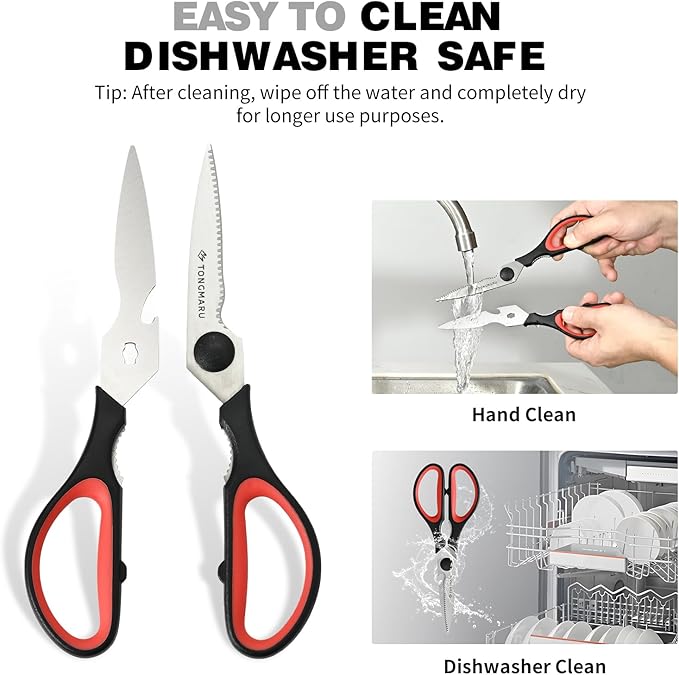 Kitchen Cooking Shears Heavy Duty Kitchen Scissor with, Detachable, All Purpose Scissors, Dishwasher Safe Scissors, Serrated Blades, Nutcracker and Bottle Opener function included (1 Pack)
