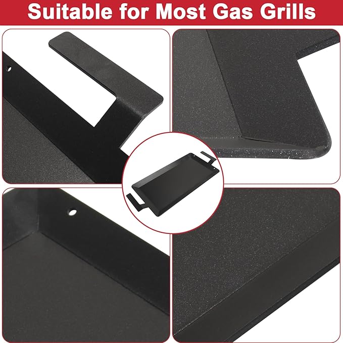 Carbon Steel Griddle for Gas Grill, Universal Carbon Cooking Griddle for Induction Cooktop, 17'' x 10'' Non-Stick Stove Flat Top Pan for Stove Top, Gas Grill, Cooktop, Electric