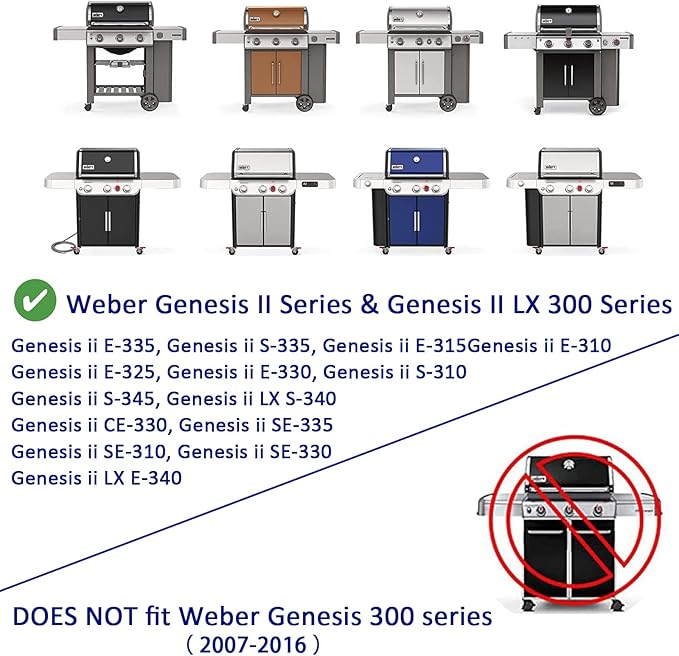 Genesis II Grill Parts for Weber Grill Grates Flavorizer Bars for Weber Genesis II GS4 Cooking Grates Heat Deflector Replacement Parts for Weber Genesis 2 E-310 E-315 S-335 Grill Accessories