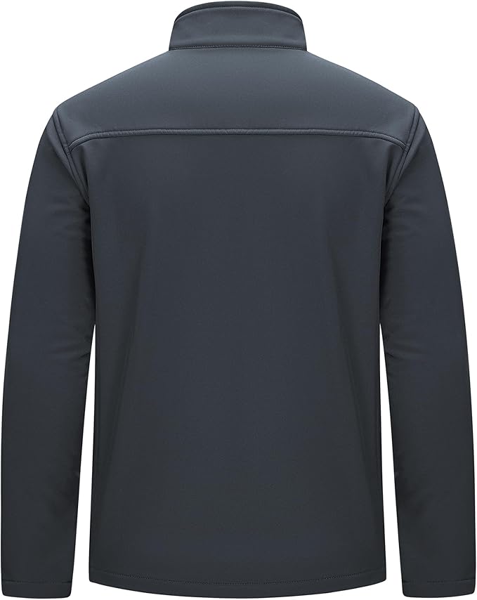 33,000ft Men's Waterproof Softshell Jacket Warm Fleece Lined Windbreaker Lightweight Soft Shell for Travel Hiking Golf