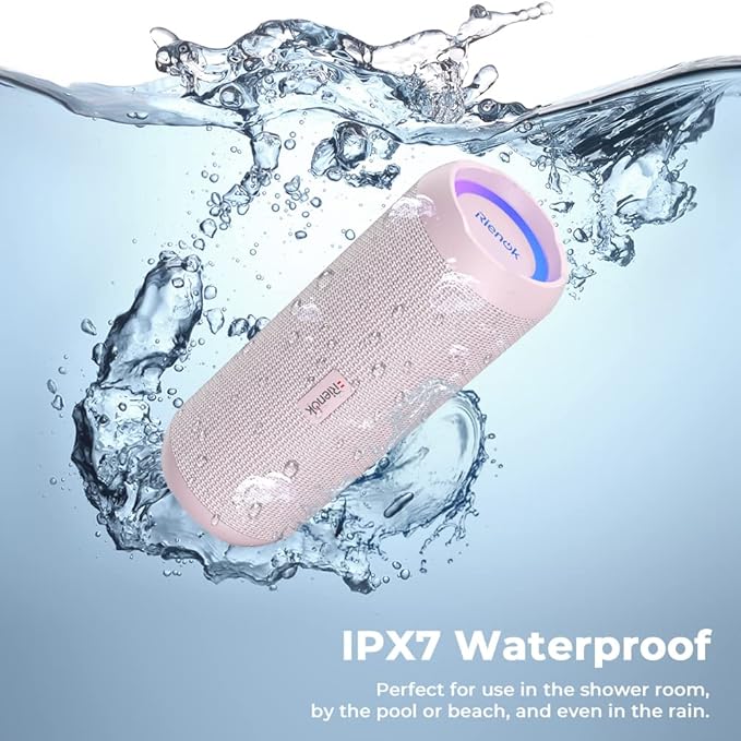 RIENOK Portable Bluetooth Speaker 30W Dual Pairing True Wireless Stereo HD Sound IPX7 Waterproof Outdoor Sport Shower Wireless Speaker Bluetooth 5.3 for Home Party
