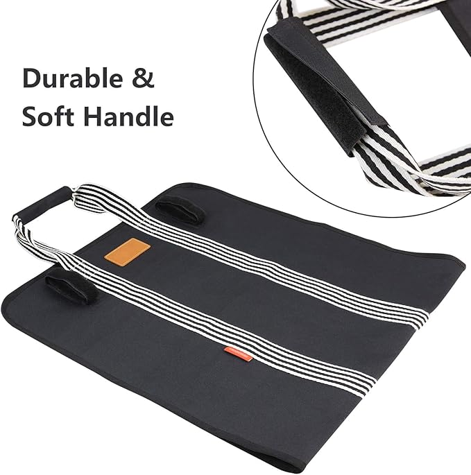 Indoor Heavy Firewood Log Carrier Tote, Oxford Canvas Fabric Foldable Wood Carrier Padded Handles, Outdoor Large Capacity Firewood Carrier Bag with Hook and Loop