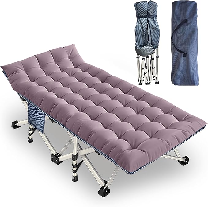 Oversize Camping Cot Extra Wide 32" Cots for Sleeping with Comfortable Mattress for Adults XXL Cots for Camping Folding Camping Bed Heavy Duty Guest Bed with Carry Bag for Indoor Outdoor Easy Setup