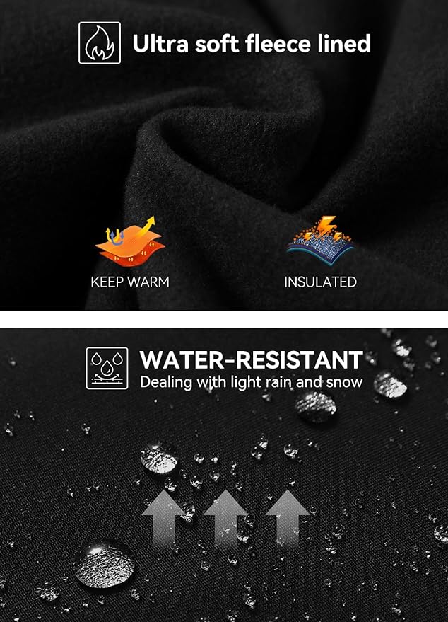 baleaf Women's Fleece Lined Leggings Water Resistant Thermal Winter Warm Tights High Waisted with Pockets Running Gear