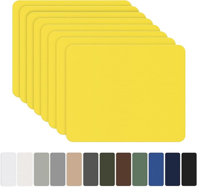 OAZ 8 Pieces 7.87 x 5.9 inch Nylon Repair Patches Nylon Fabric Patch Self-Adhesive Tent Repair Tape Waterproof Lightweight Repair Patches Repair Patch Kit for Clothing Down Jacket Bag (Yellow)
