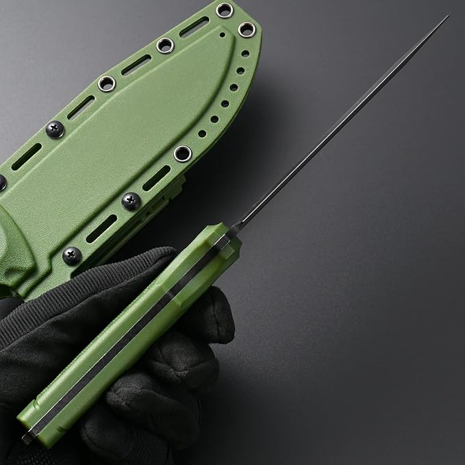 GTK3 Fixed Blade Knife AUS-8 Steel Blade Nylon Fiberglass Handle Full Tang EDC Tool Knifes for Outdoor Camping Survival Adventure Bushcraft(green)