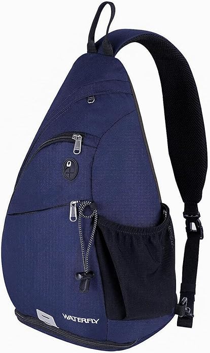 WATERFLY Large Crossbody Sling Bag: Over Shoulder Backpack Daypack Casual Cross Chest Side Pack