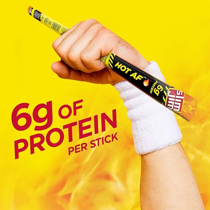 Slim Jim Giant Smoked Meat Sticks, Hot AF Flavor, 6g Protein Per Stick, 0.97 oz. (24 Count)