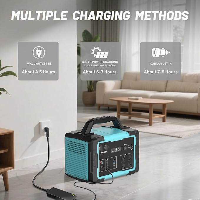 1000W Portable Power Station Generator with Solar Panel Included, 1024Wh LiFePO4 (LFP) Battery Powered Generator with 120V AC Outlet for RV Camping Outdoor Hiking Emergency Backup Power Outages