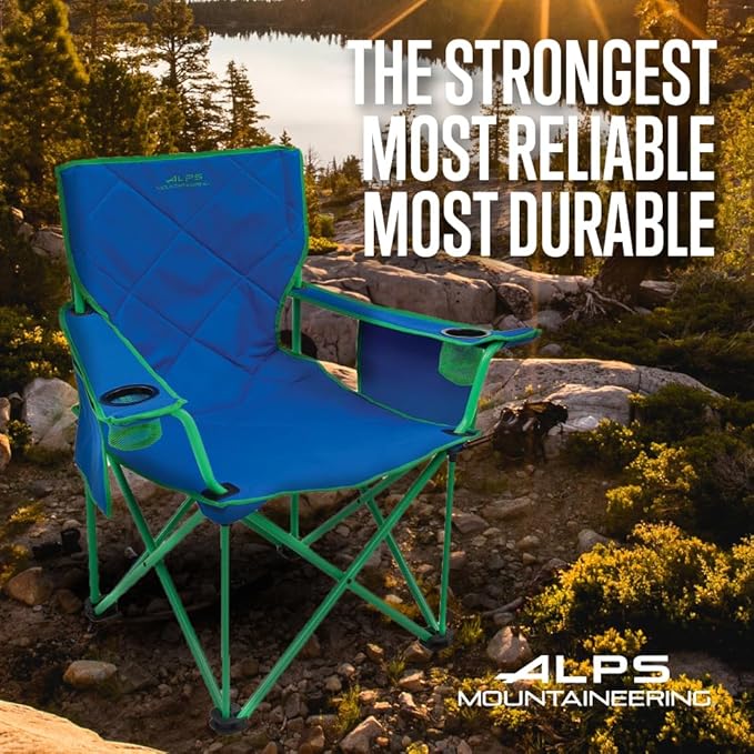 ALPS Mountaineering King Kong Camping Chairs for Adults with Mesh Cup Holders and Pockets, Built Durable and Reliable with Compact Foldable Steel Frame