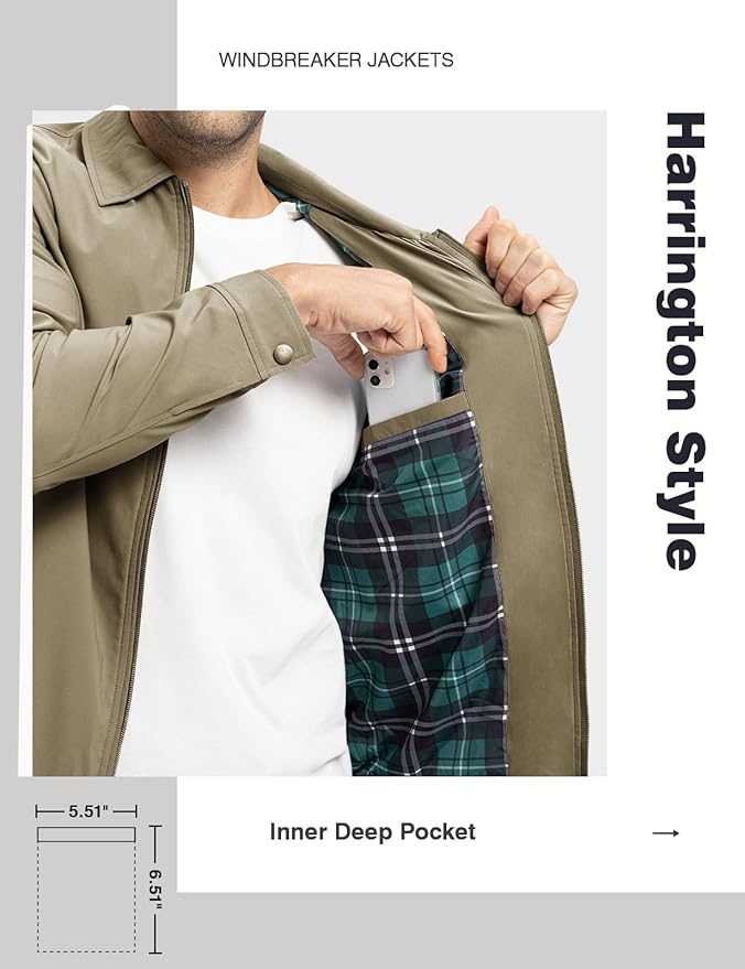 TBMPOY Men's Lightweight Jackets Casual Windbreaker Stylish Light Fall Spring Golf Work Dress Business