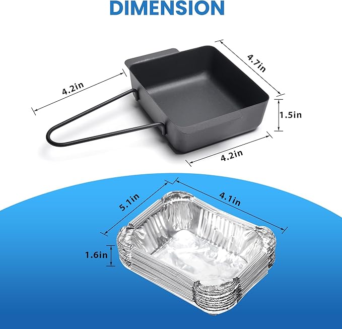 Grease Tray Replacement for Nexgrill 720-0896 720-0830H 720-0830D, Grill Drip Pan Rreplacement Grease Catcher Cup Box for Cuisinart CGG-7400 with 15 Pack Aluminum Foil Liner