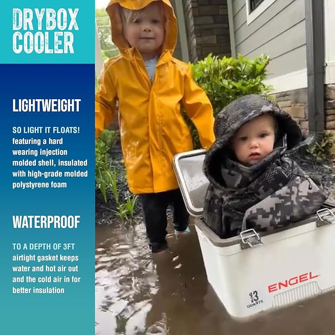 Engel UC7 7.5qt Leak-Proof, Air Tight, Drybox Cooler and Small Hard Shell Lunchbox for Men and Women