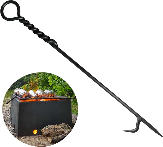 Fire Poker. 40 Inch, Strong & Sturdy and Durable One Piece Fire Pit Poker. Sturdy Extra Long Fireplace Poker with Strength. Perfect Fire Poker for Camping, Backyard Fire Pit and Fireplace.
