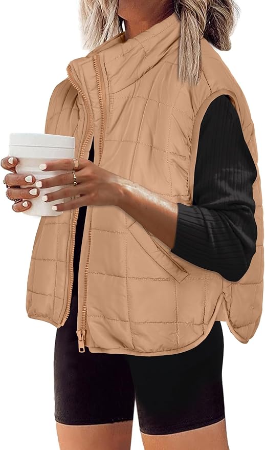Zeagoo Womens Puffer Vest Ladies Sleeveless Zip Up Outerwear Warm Puffer Lightweight Down all Winter Jackets Coats 2025
