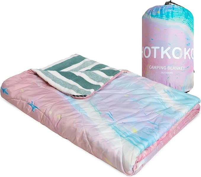 Hooded Outdoor Blanket, Camping Blanket Waterproof,Windproof Portable Warm for Stadium,Sports,Picnic,Car,Pets,56x75in