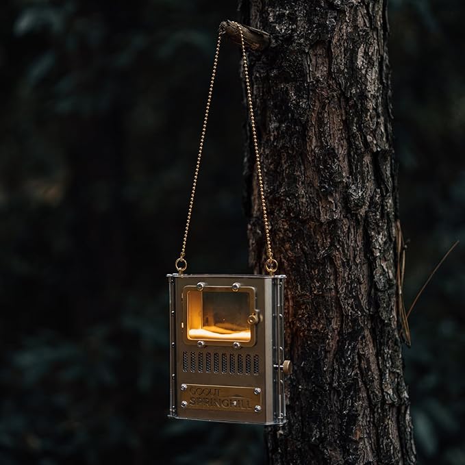 Camping Oil Lamp Portable Stove Hanging Kerosene Lantern for Outdoor Lighting Warming Silver