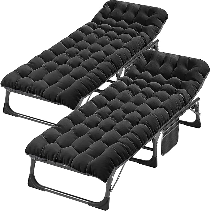 ABORON Folding Camping Cot for Adults, Double Layer 1200D, 500lb Capacity, Heavy Duty Guest Cot with Mat & Carrying Bag for Indoor & Outdoor Use
