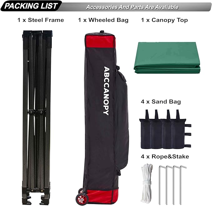 ABCCANOPY Patio Pop Up Canopy Tent 10x10 Commercial-Series (Forest Green)