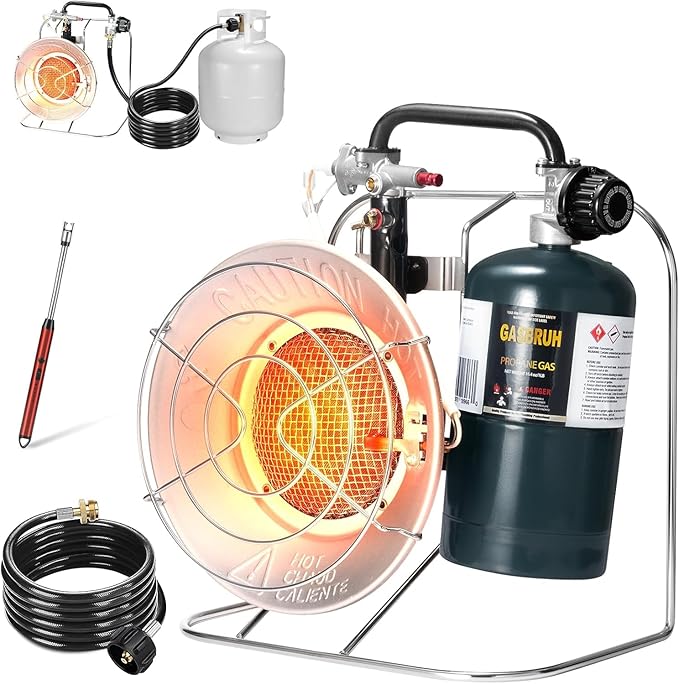 Multi-Use Portable Propane Heater/Cooker,18,000 BTU Propane Tent Heater include 8.8 FT Hose for Patio, Camping, Hunting, Fishing(Fuel not included)