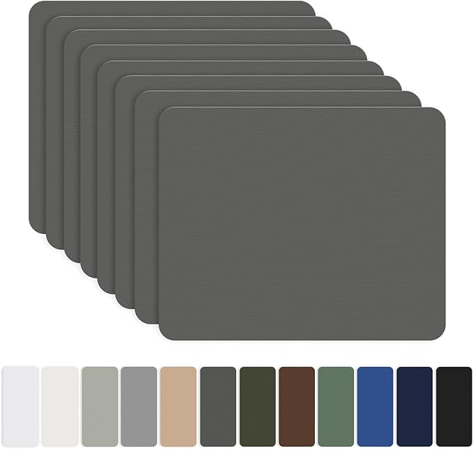 OAZ 8 Pieces 7.87 x 5.9 inch Nylon Repair Patches Self-Adhesive Nylon Repair Tape Waterproof Lightweight Repair Patch Kit for Clothing Down Jacket Tent Bag (Dark Gray)