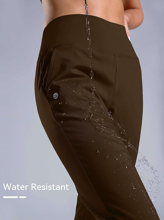 G Gradual Women's Fleece Lined Joggers High Waisted Water Resistant Thermal Hiking Pants Cold Weather Sweatpants with Pockets