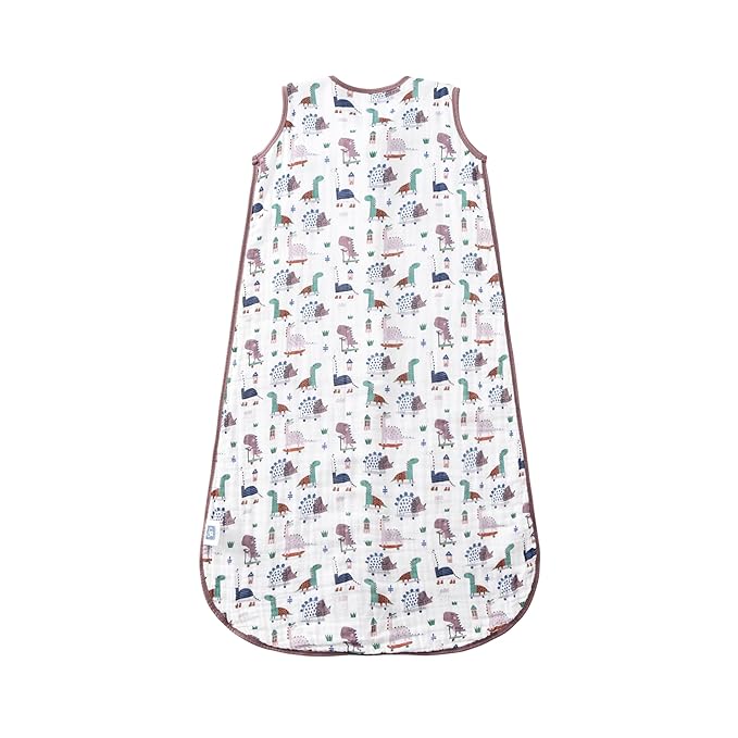 Baby Sleep Sack 2-4 T Baby Wearable Blanket 100% Organic Cotton 0.5 TOG Toddler Sleep Sacks 2- Way Zipper Soft 4 Layers 2T 3T 4T Dinosaur